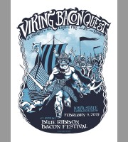 Blue Ribbon Bacon Fest: Viking Bacon Quest Des Moines, IA Poster, 2013 Unitus